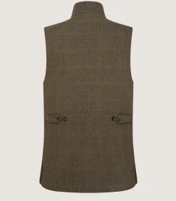 Men's Tweed High Collar Sporting Vest In Morlich