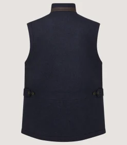 Men's Warwick Stand Collar Gilet in Midnight Navy