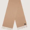 Plain Cashmere Scarf In Camel