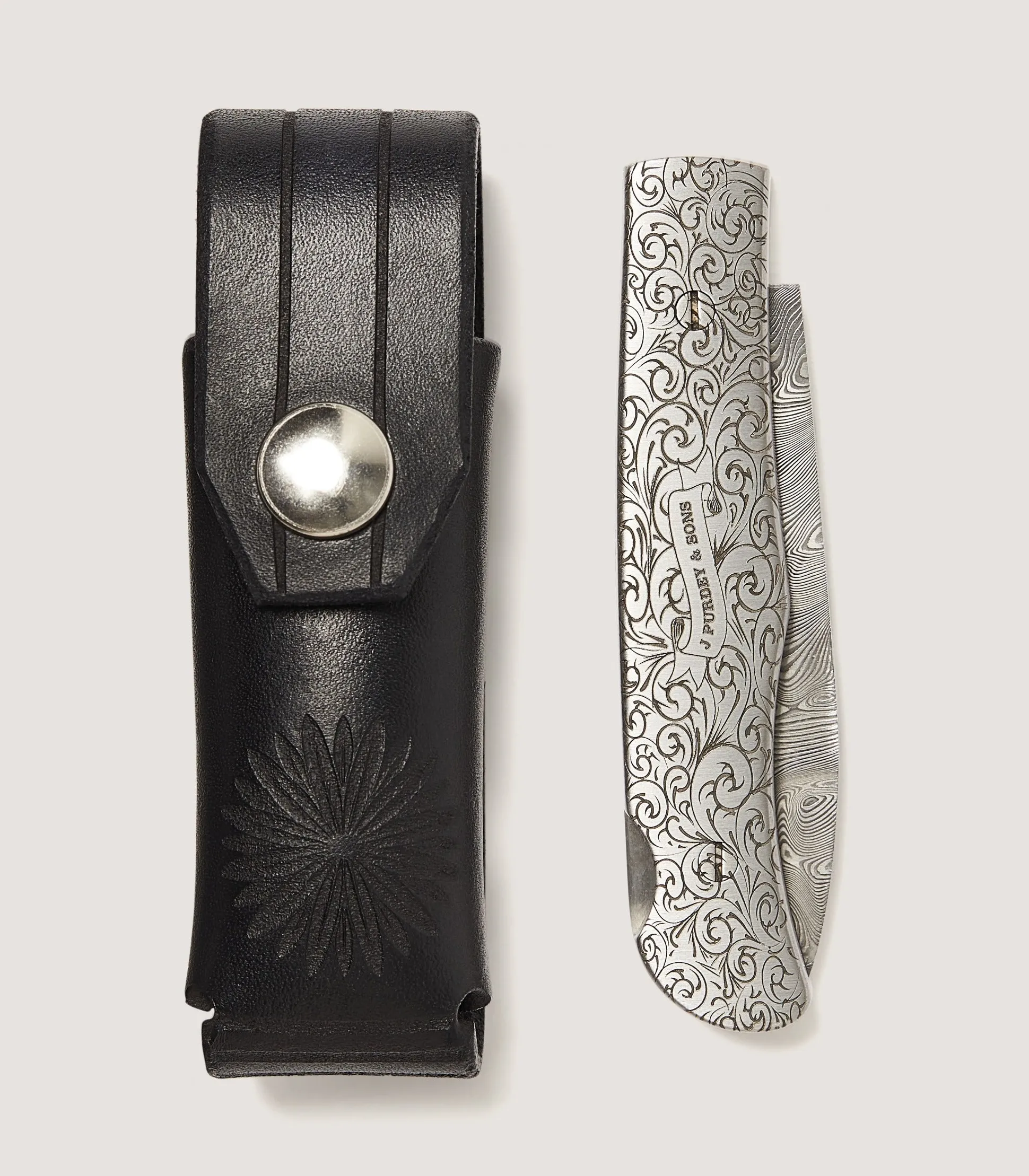 Rose & Scroll Folding Knife
