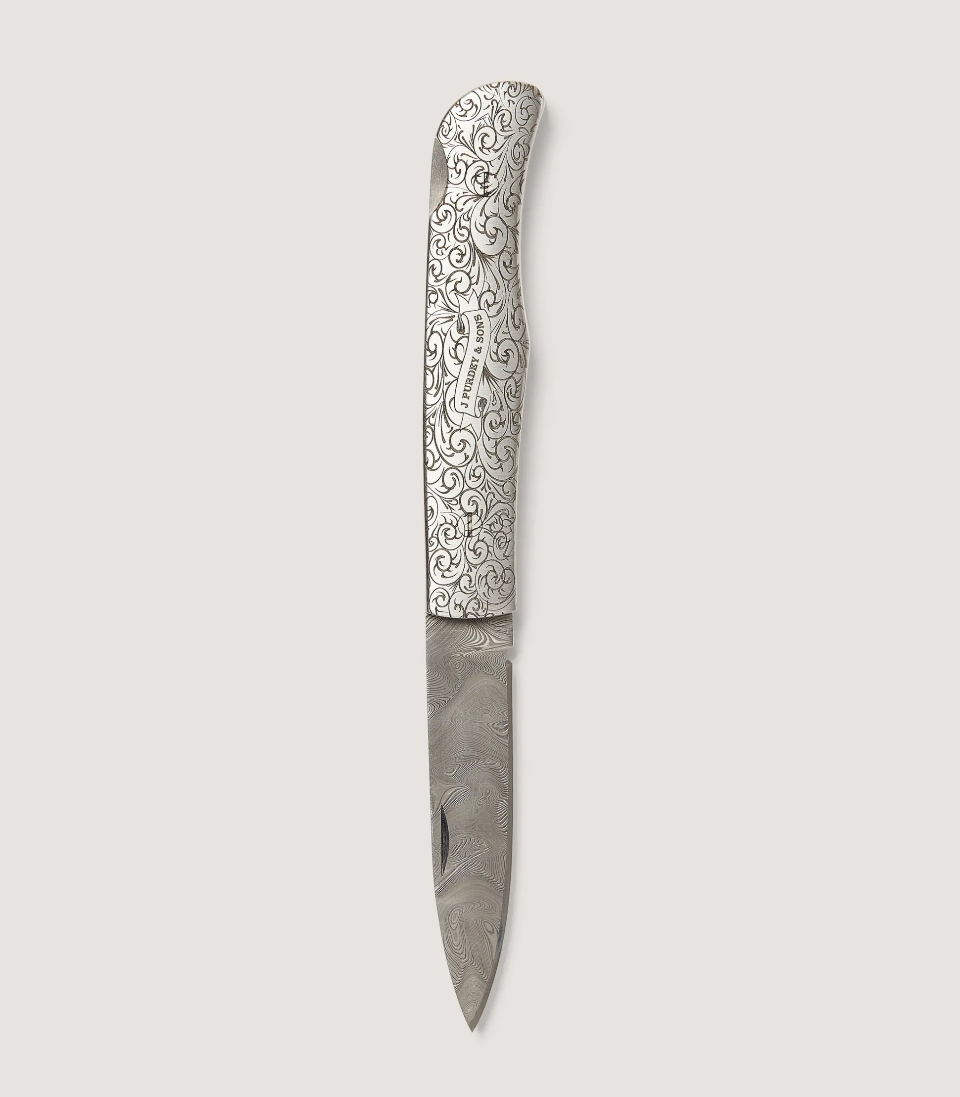 Rose & Scroll Folding Knife