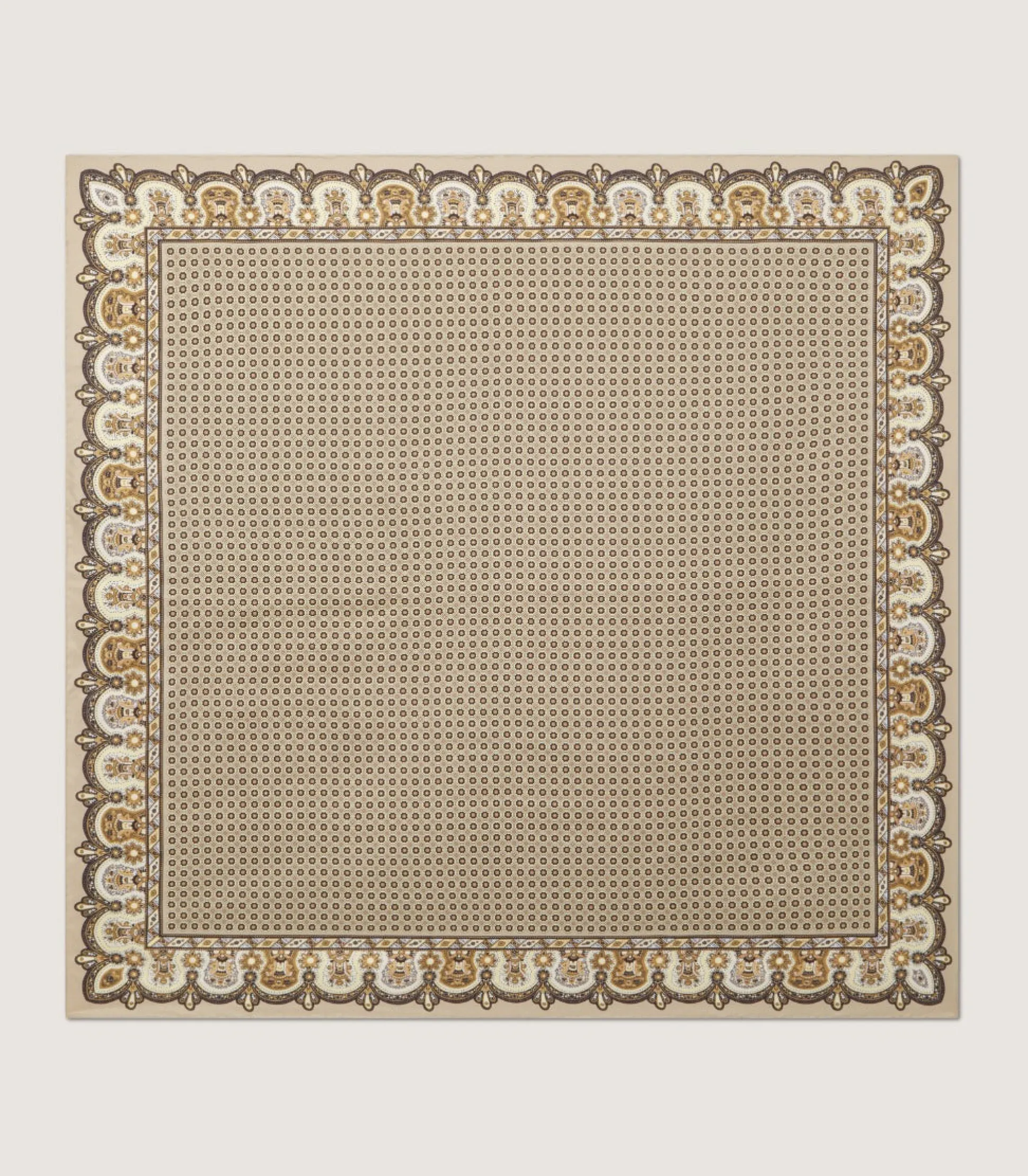 Small Medallion Scarf in Taupe