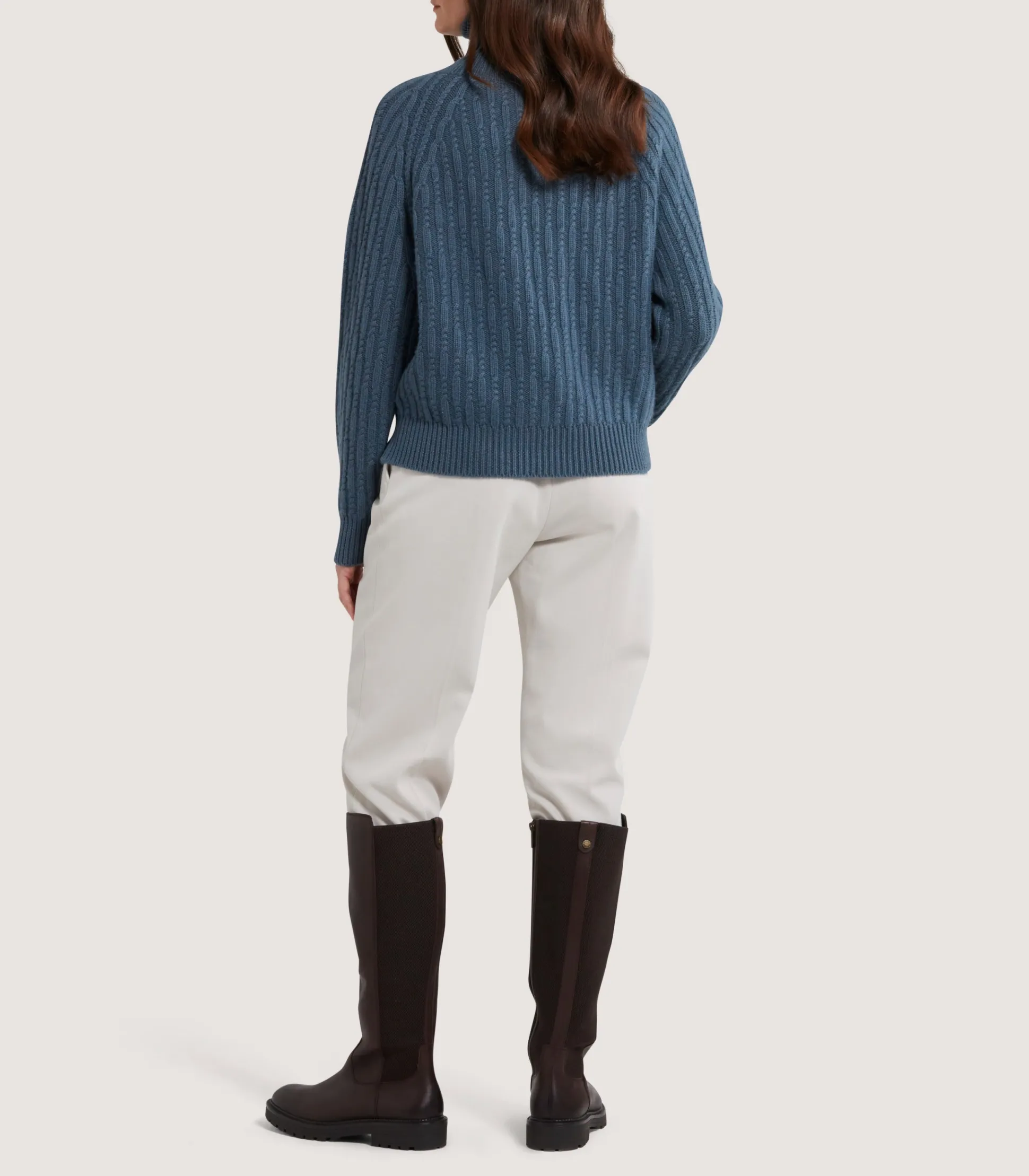 Women's Annabel Roll Neck in Canvas Blue