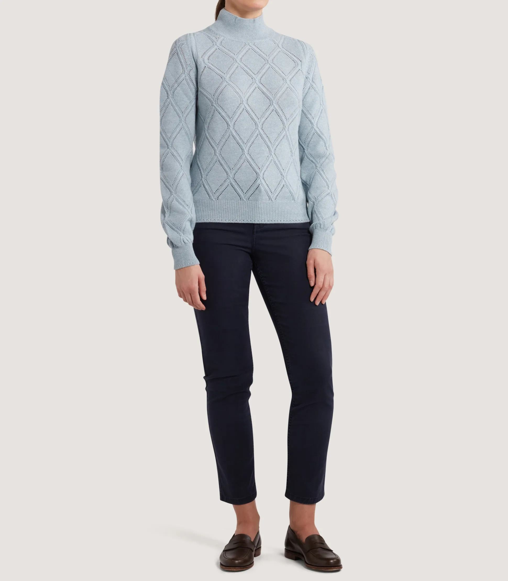 Women's Cashmere Cable Sweater In Pine Green