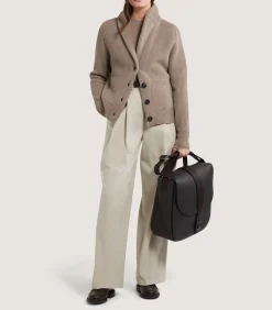Women's Clifford Ribbed Cardigan in Taupe