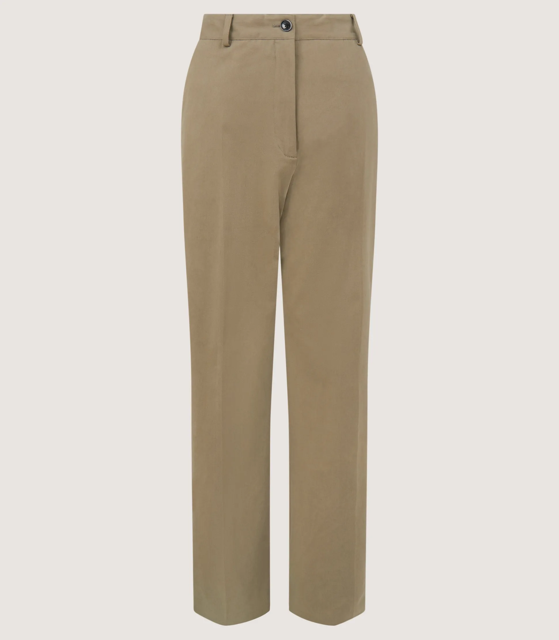 Women's Cotton Flat Front Trouser in Dark Olive