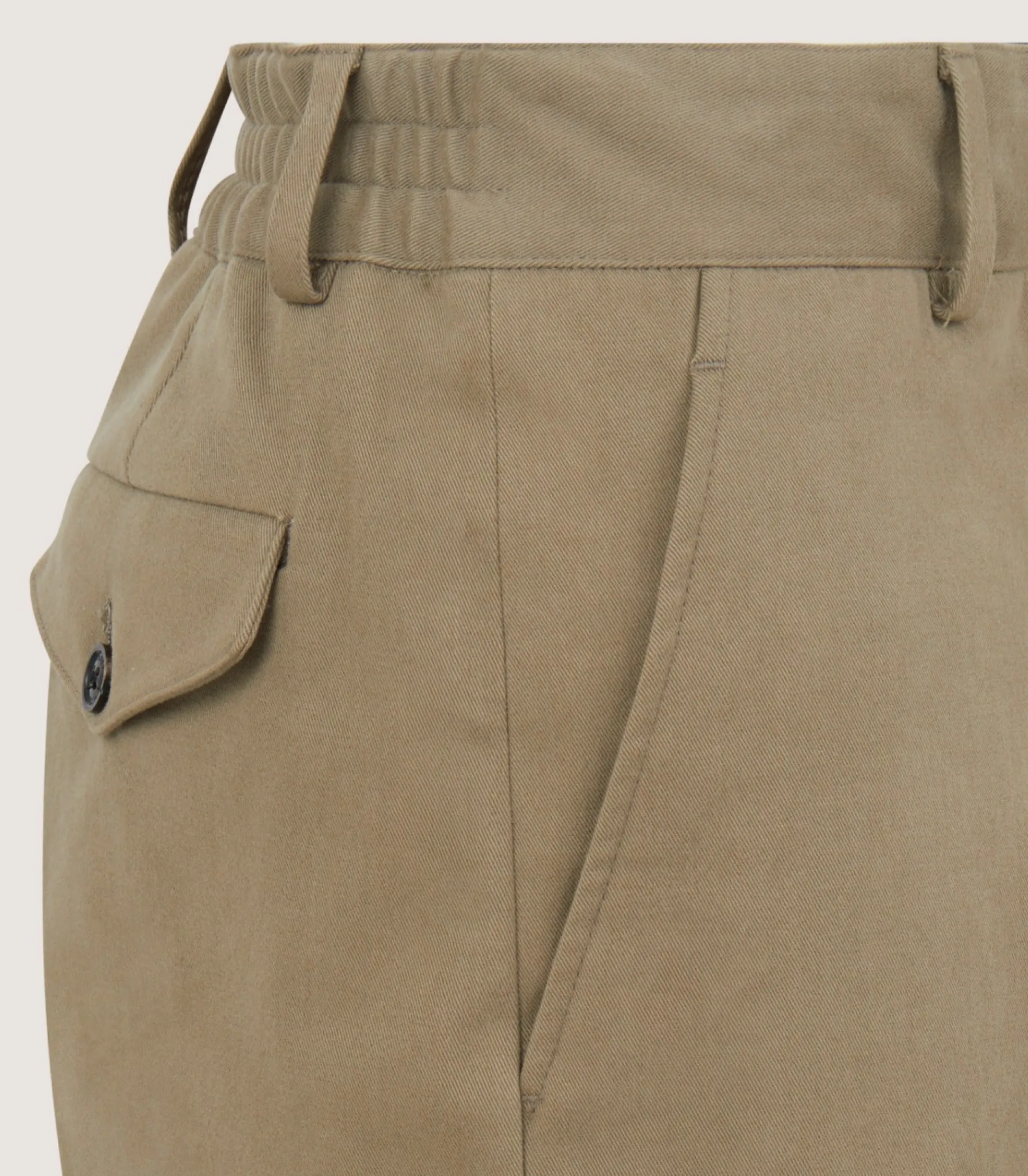 Women's Cotton Flat Front Trouser in Dark Olive