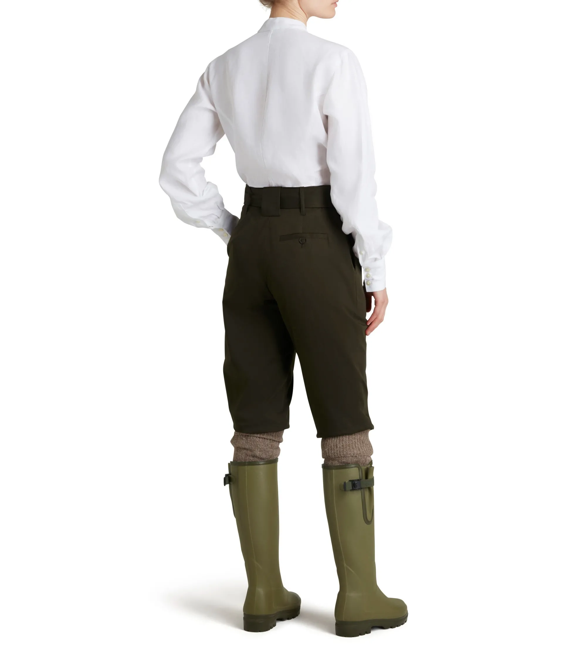 Women's High Waisted Cotton Breeks In Dark Green