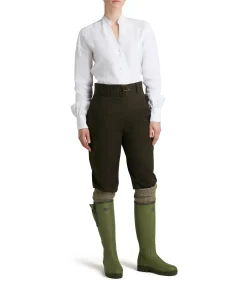 Women's High Waisted Cotton Breeks In Dark Green
