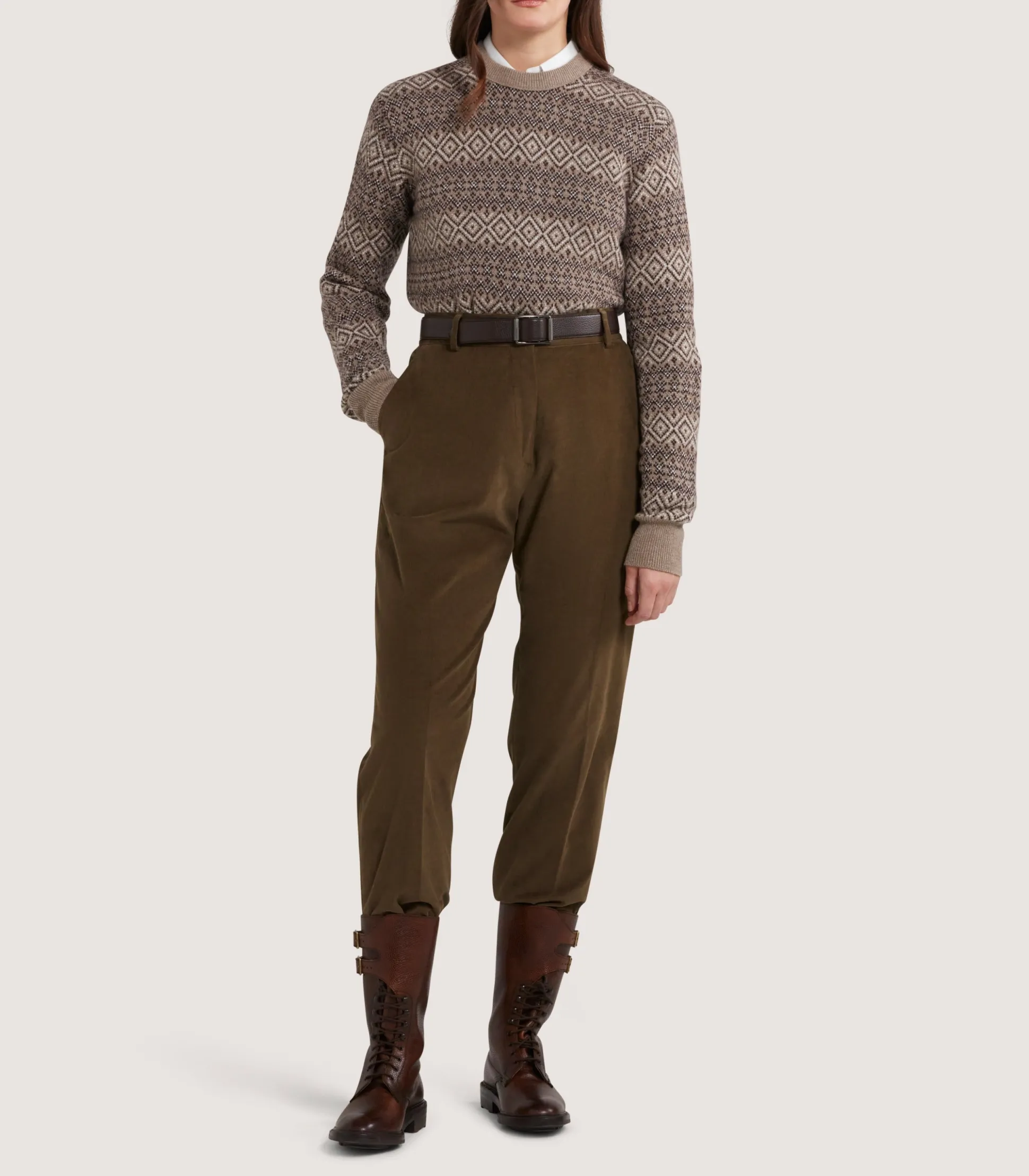 Women's Kirkstone Cashmere Fairisle Jumper in Antler