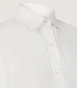 Women's Lace Placket Shirt in White
