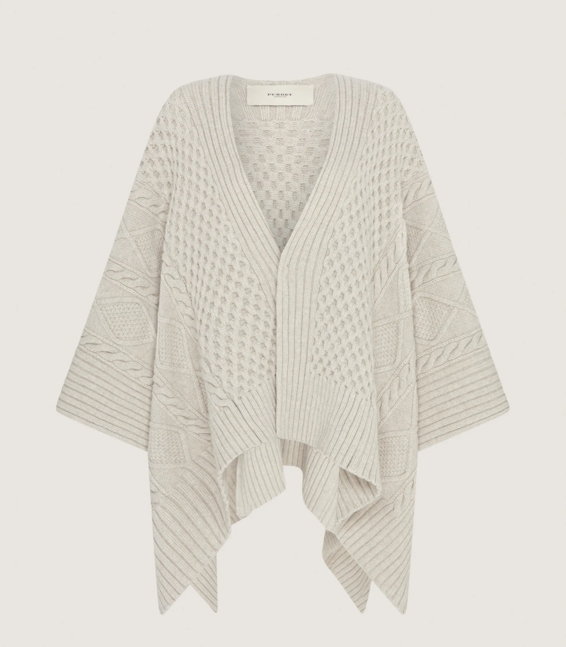 Women's Lammermuir Knitted Aran Cape in Ivory
