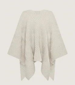 Women's Lammermuir Knitted Aran Cape in Ivory