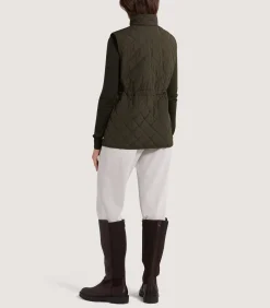 Women's Quilted Purdey Gilet in Dark Olive