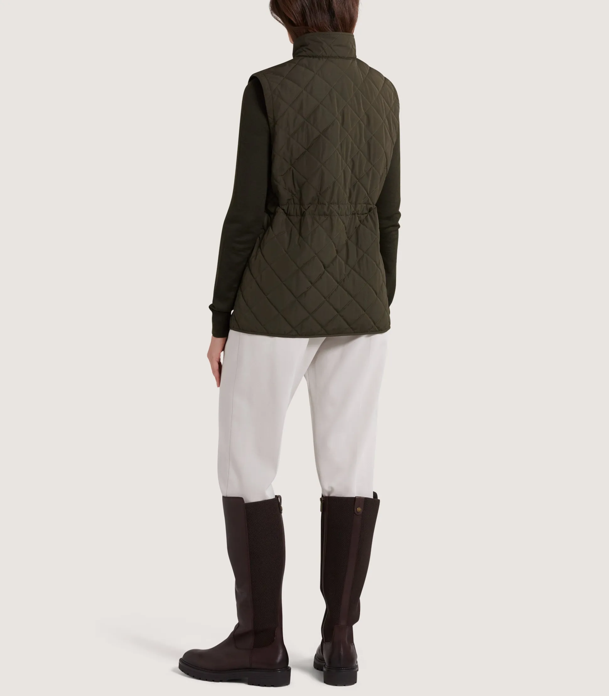 Women's Quilted Purdey Gilet in Dark Olive
