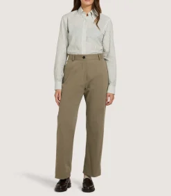 Women's Sage Cotton Linen Button Down Shirt