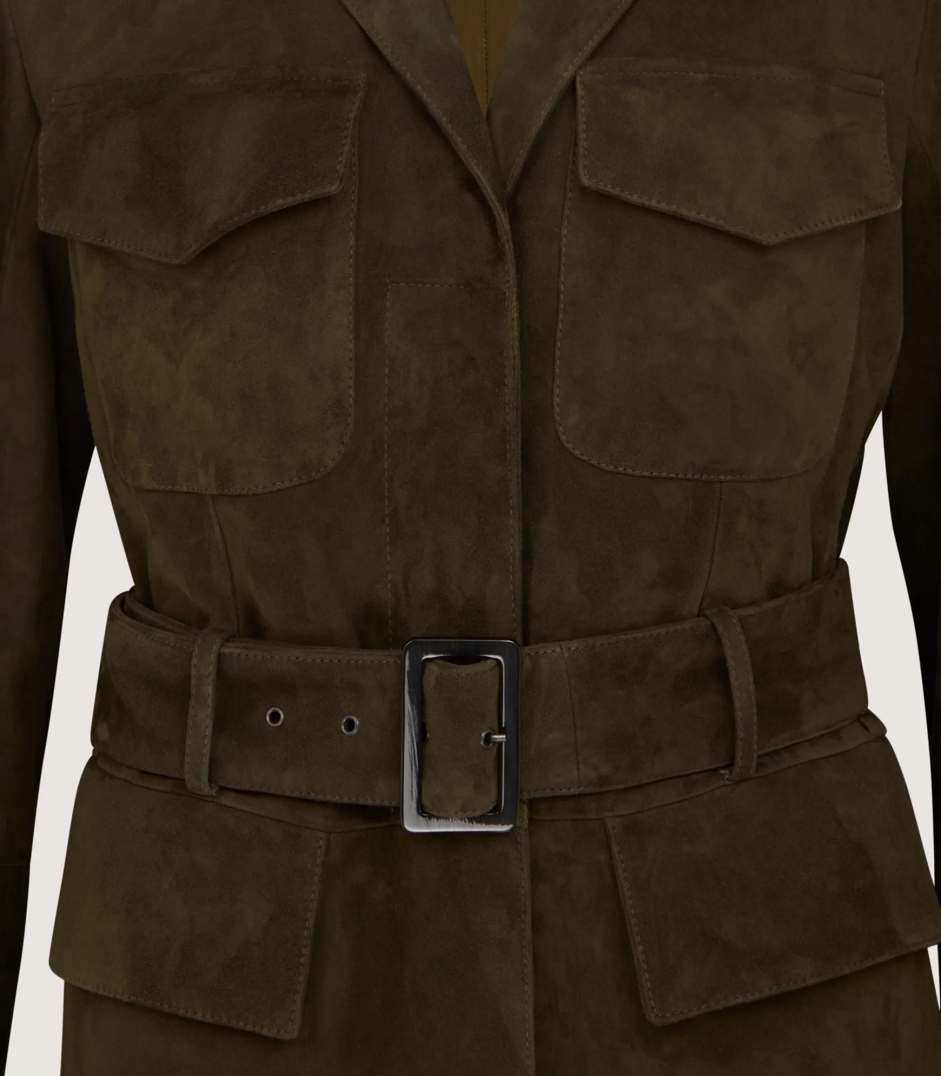 Women's Suede Wilton Jacket in Dark Olive