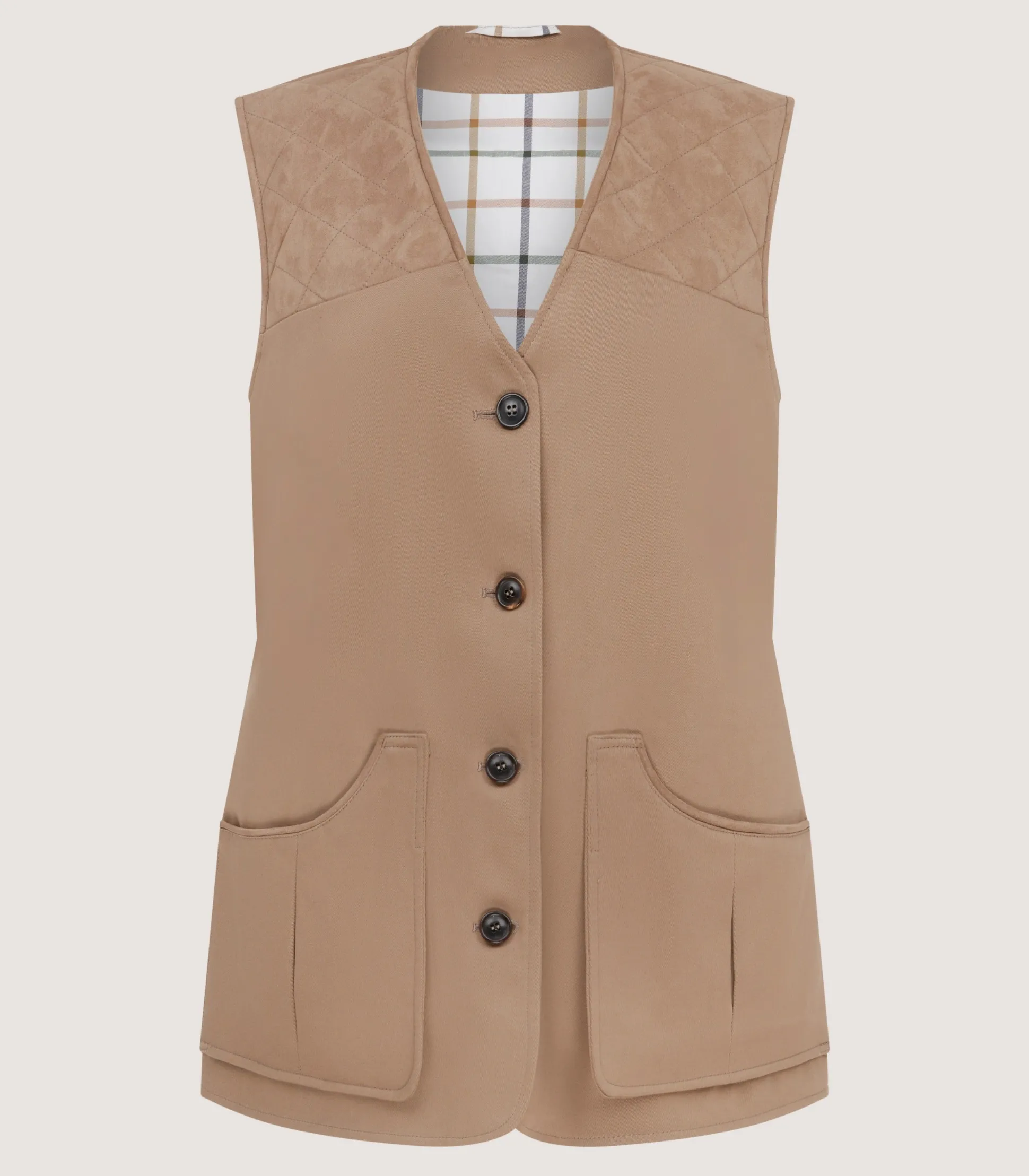 Women's Summer Cotton Sporting Vest In Dark Taupe