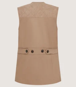 Women's Summer Cotton Sporting Vest In Dark Taupe