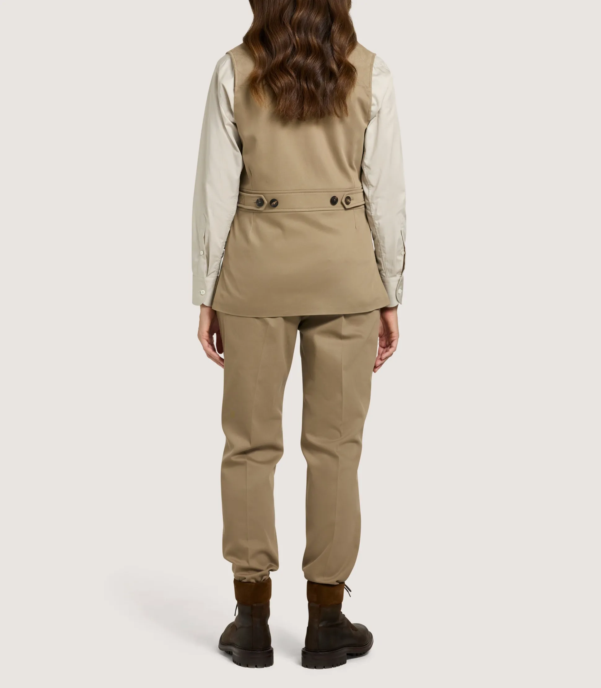 Women's Summer Cotton Sporting Vest In Dark Taupe