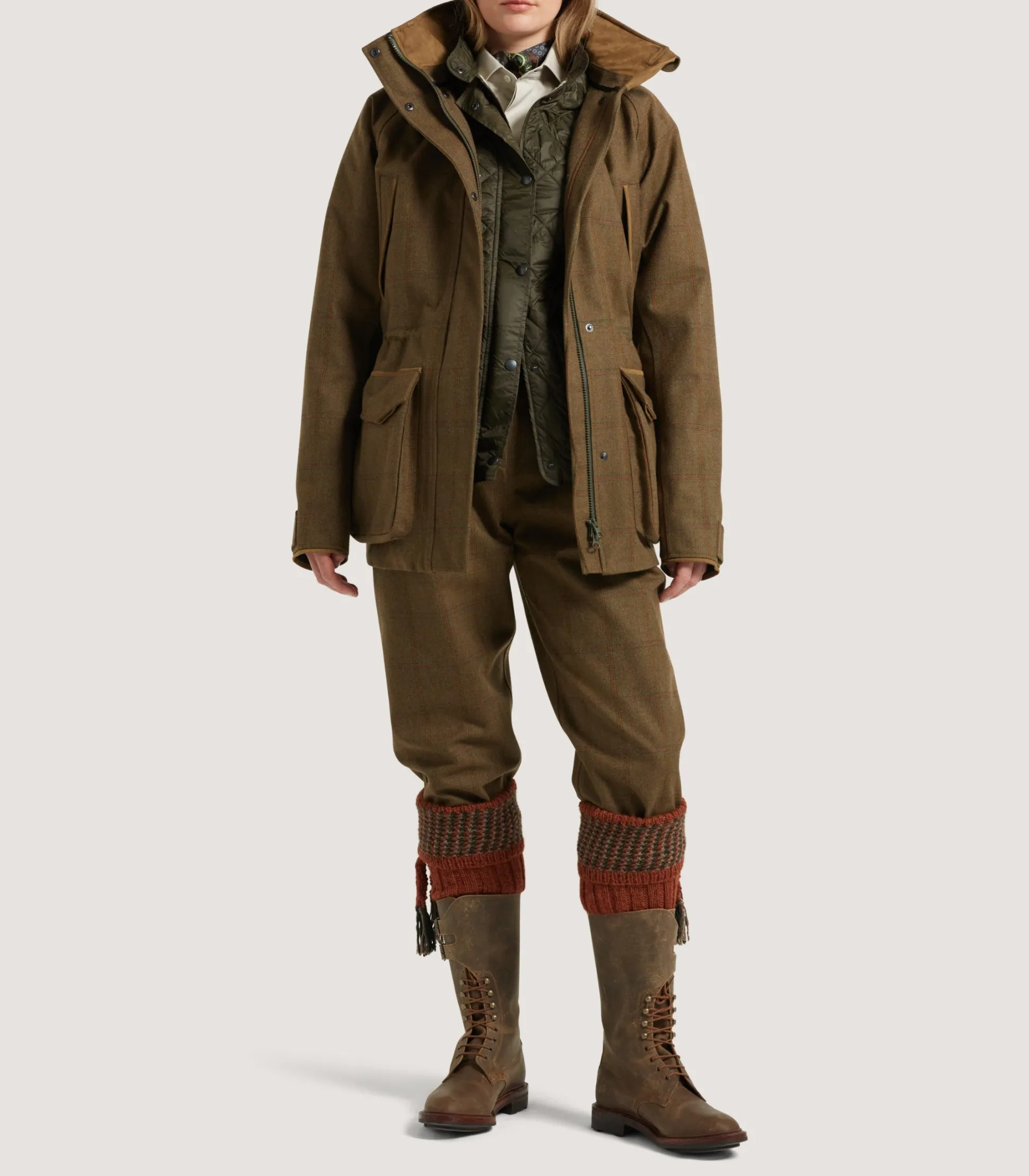 Women's Technical Tweed Lancashire Field Coat In Lomond