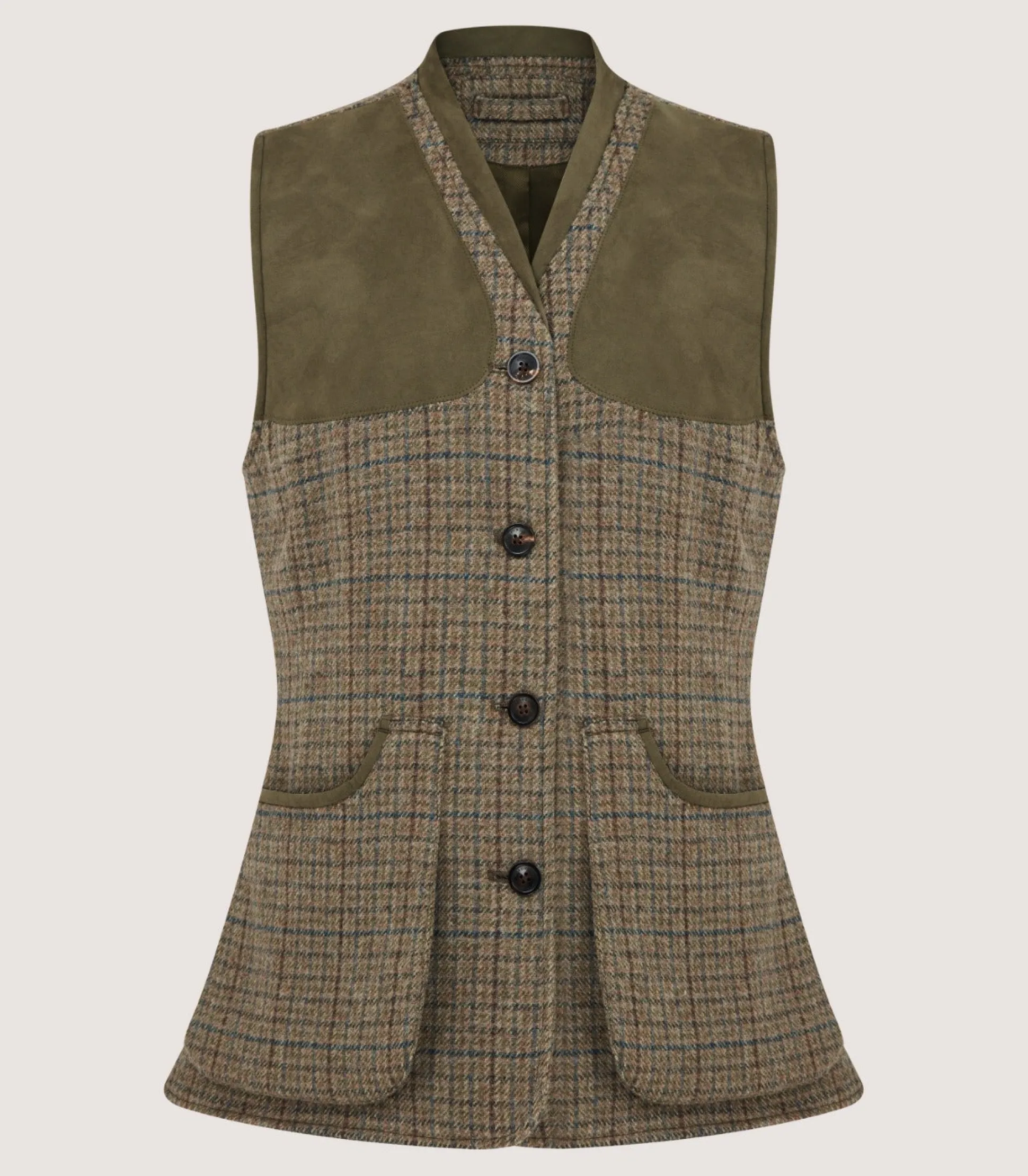 Women's Tweed Sporting Vest in Maree